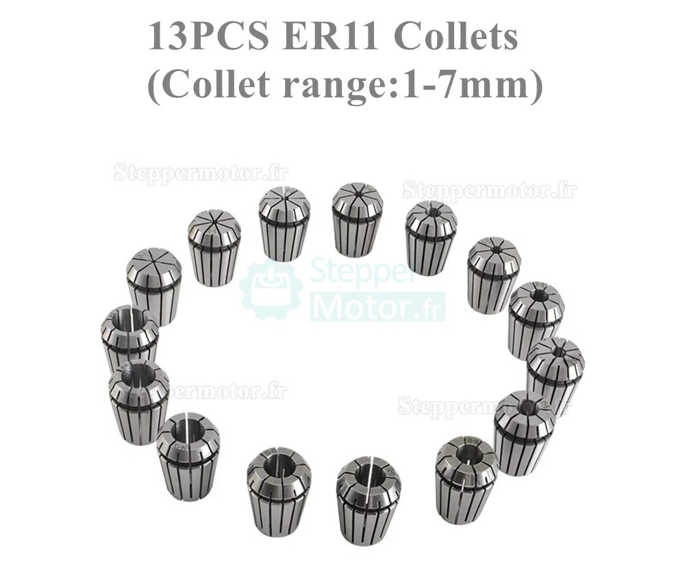 13 pi&egrave;ces/ensemble Pince CNC ER11 / ER16 / ER20 / ER25 / ER32 pour moteur de broche CNC